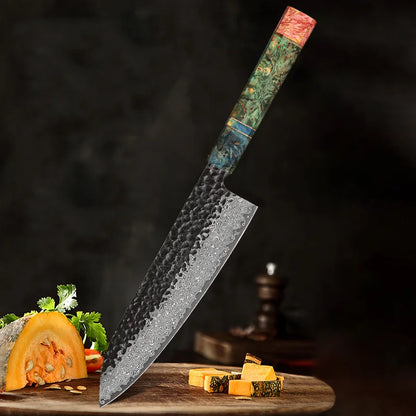 Forged Damascus Steel Kitchen Knife