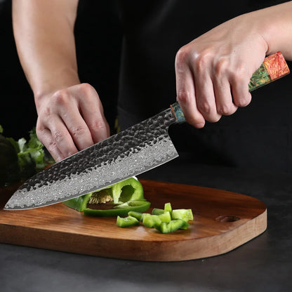 Forged Damascus Steel Kitchen Knife